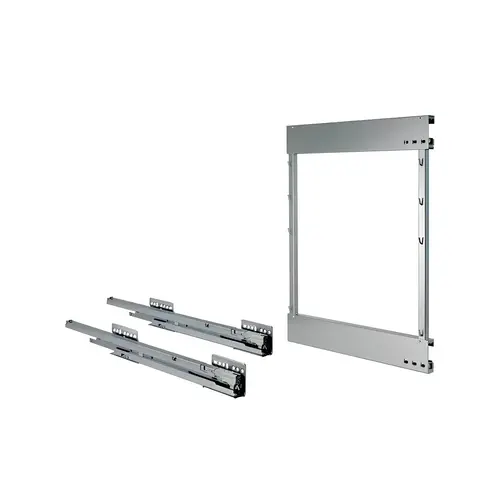Base Pull-Out Comfort II, Full Extension Frame Min. 29 3/4" Left access Soft close, Frame height: 502 mm (19 3/4"), left Silver RAL 9006