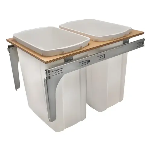 Waste Bin Pull-Out, KV Wood Frame Side Mount, Double, Depth is 22 1/2" 445 mm PDMTM175-2-35WH 17 1/2" (W x H) 445 x 445 mm White