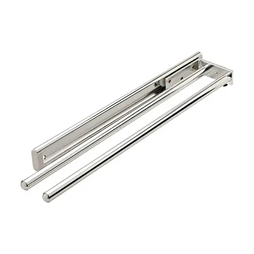 Towel Rack Pull-Out, 2 Bar, Extendable Polished chrome chrome polished, Chrome