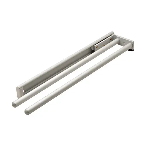 Towel Rack Pull-Out, 2 Bar, Extendable Anodized silver silver anodized, Silver anodized