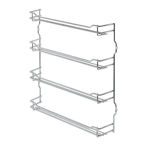 Spice Rack, Four Shelf, Steel 9 5/8" Chrome, W x H: 244 x 395 (9 5/8 x 15 9/16") Chrome