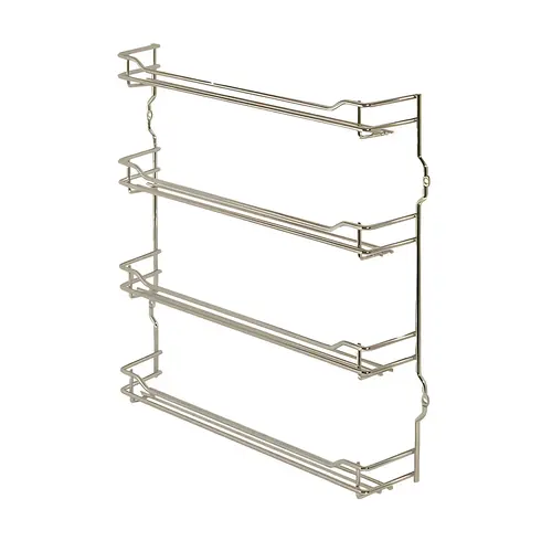 Spice Rack, Four Shelf, Steel 15 3/8" Champagne, W x H: 391 x 395 (15 3/8 x 15 9/16") Champagne