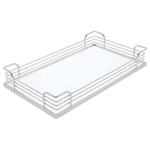 Storage Tray, Arena Plus, for 88 lbs. Weight Capacity Pantry Pull-Out and Base and Corner Units With non-slip effect, Chrome/white, width: 228 mm (9")