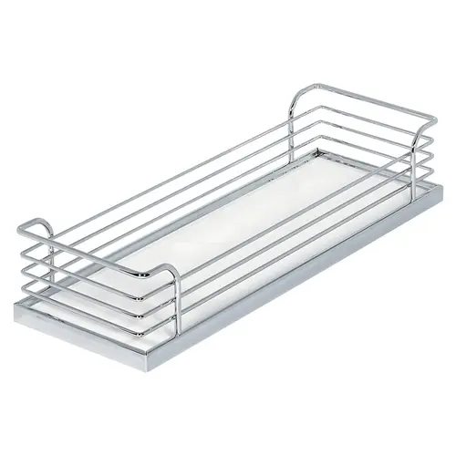 Storage Tray, Arena Plus, for 88 lbs. Weight Capacity Pantry Pull-Out and Base and Corner Units With non-slip effect, Chrome/white, depth: 110 mm (4 3/8")