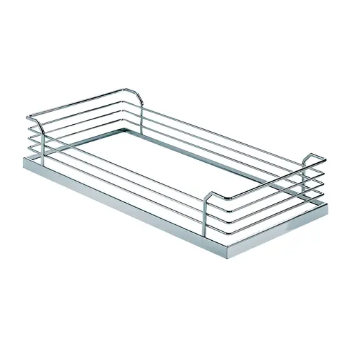 Storage Tray, Arena Plus, for 88 lbs. Weight Capacity Pantry Pull-Out and Base and Corner Units With non-slip effect, Chrome/white, width: 160 mm (6 1/4")
