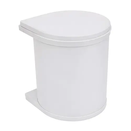 Side Panel/Door Mounted Waste Bin, Side Panel/Door Mounted 14 5/16" 12 15/16" 3515-00 Installation behind hinged doors, Housing: white, plastic-coated Lid: Plastic; Color: White Bin: Plastic; Color: Light gray, Lid and Housing: white Pail: light gray