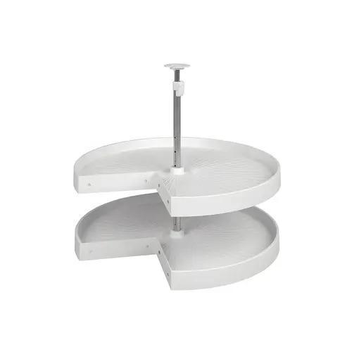 Lazy Susan Set, Pie-Cut, Plastic, Two-Tray 24" diameter 24", 1 set White