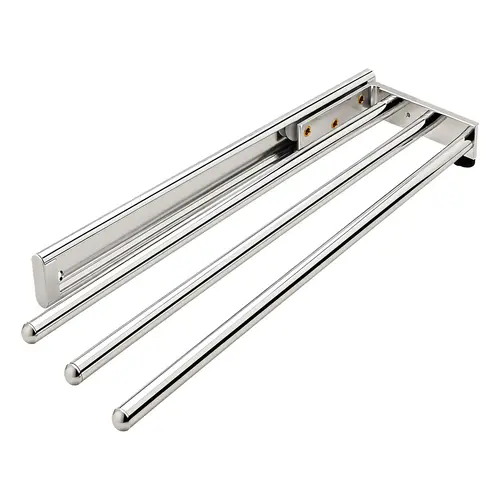 Towel Rack Pull-Out, 3 Bar, Extendable Polished chrome Chrome