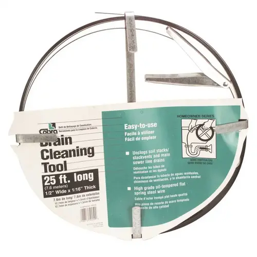 FLAT SEWER ROD 1/2 IN. X 25 FT Gray