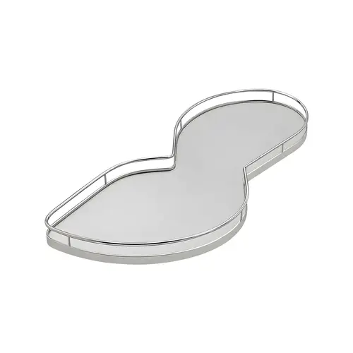 Lemans Set, For Blind Corner Cabinets Right, Steel And Melamine Material, 55 Lbs Capacity, 12" Tray Size, Chrome Or Gray Finish