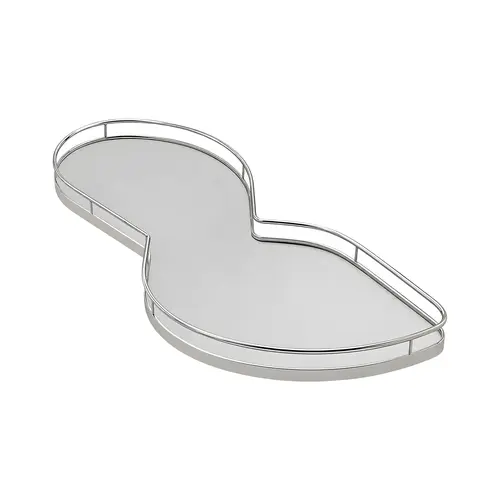 Lemans Set, For Blind Corner Cabinets Right, Melamine And Steel Material, 15" Tray Size, Gray And Chrome Finish