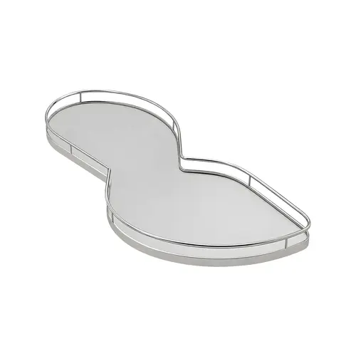LeMans II Set, for Blind Corner Cabinets Left With soft and self closing mechanisms, with non-slip effect, Swings left, chrome/gray, 2 x 40 shape trays Tray: Gray, Surround: Chrome