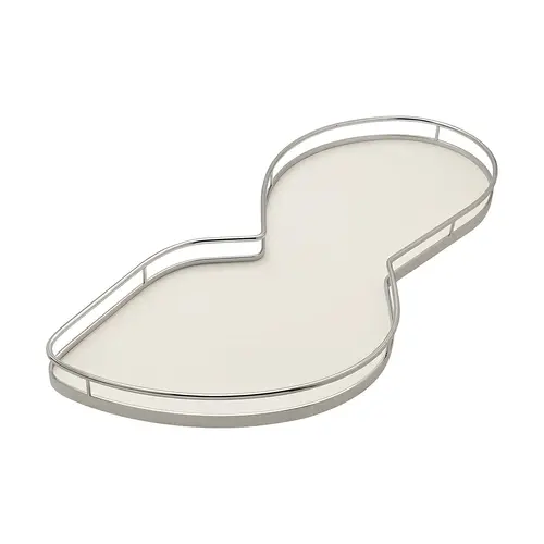 LeMans II Set, for Blind Corner Cabinets Right With soft and self closing mechanisms, with non-slip effect, Swings right, chrome/white, 2 x 50 shape trays Tray: White, Surround: Chrome