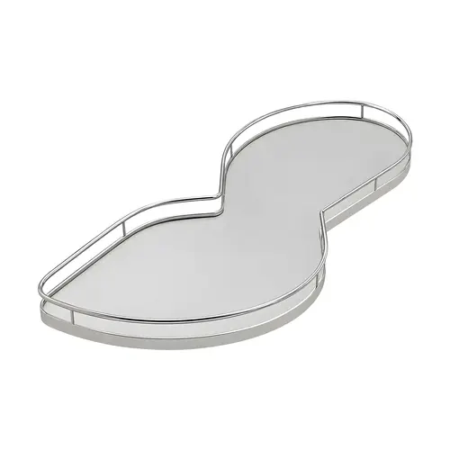 LeMans II Set, for Blind Corner Cabinets Right With soft and self closing mechanisms, with non-slip effect, Swings right, chrome/gray, 2 x 50 shape trays Tray: Gray, Surround: Chrome