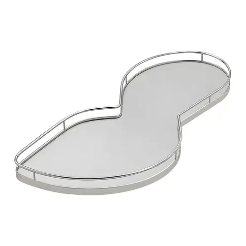 LeMans II Set, for Blind Corner Cabinets Right With soft and self closing mechanisms, with non-slip effect, Swings right, chrome/gray, 2 x 60 shape trays Tray: Gray, Surround: Chrome