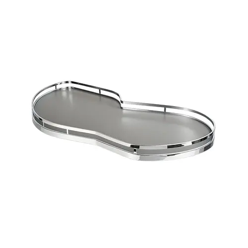 LeMans II Set, for Blind Corner Cabinets Left With soft and self closing mechanisms, with non-slip effect, Swings left, chrome/anthracite, 2 x 40 shape trays Tray: Anthracite, Surround: Chrome