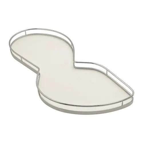 LeMans II Set, for Blind Corner Cabinets Left With soft and self closing mechanisms, with non-slip effect, Swings left, chrome/white, 2 x 60 shape trays Tray: White, Surround: Chrome