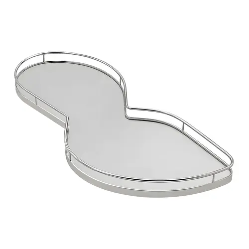 LeMans II Set, for Blind Corner Cabinets Left With soft and self closing mechanisms, with non-slip effect, Swings left, chrome/gray, 2 x 60 shape trays Tray: Gray, Surround: Chrome