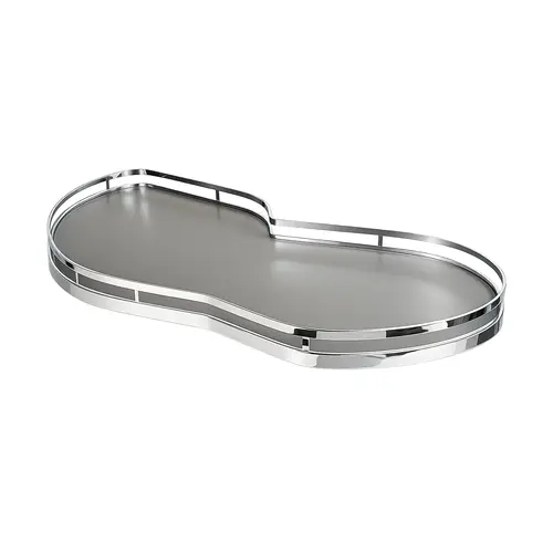 LeMans II Set, for Blind Corner Cabinets Left With soft and self closing mechanisms, with non-slip effect, Swings left, chrome/anthracite, 2 x 50 shape trays Tray: Anthracite, Surround: Chrome