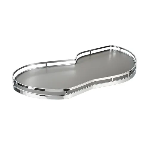 LeMans II Set, for Blind Corner Cabinets Right With soft and self closing mechanisms, with non-slip effect, Swings right, chrome/anthracite, 2 x 50 shape trays Tray: Anthracite, Surround: Chrome