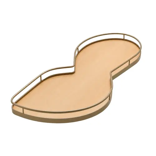 LeMans II Set, for Blind Corner Cabinets Right With soft and self closing mechanisms, with non-slip effect, Swings right, champagne/maple, 2 x 50 shape trays Tray: Maple, Surround: Champagne