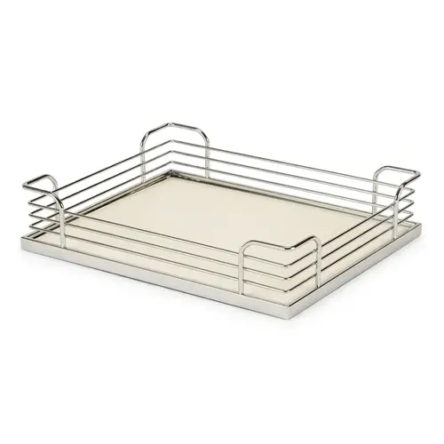 Back Frame Tray Set, for Tandem Chef's Pantry Frame clearance: 21" Interior clearance: 22 1/2" 20 7/8" Arena Plus, Chrome/White, width 20 7/8"