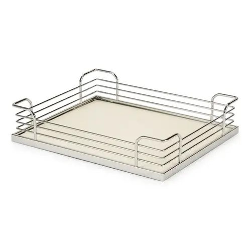Back Frame Tray Set, for Tandem Chef's Pantry Frame clearance: 18" Interior clearance: 19 1/2" 17 7/8" Arena Plus, Chrome/White, width 17 7/8"