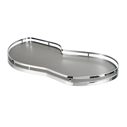 LeMans II Set, for Blind Corner Cabinets Left With soft and self closing mechanisms, with non-slip effect, Swings left, chrome/anthracite, 2 x 60 shape trays Tray: Anthracite, Surround: Chrome