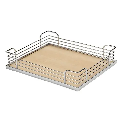 Back Frame Tray Set, for Tandem Chef's Pantry Frame clearance: 21" Interior clearance: 22 1/2" 20 7/8" Arena Plus, Chrome/Maple, width 20 7/8"