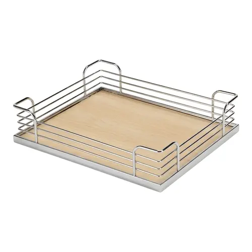 Back Frame Tray Set, for Tandem Chef's Pantry Frame clearance: 15" Interior clearance: 16 1/2" 14 7/8" Arena Plus, Chrome/Maple, width 14 7/8"