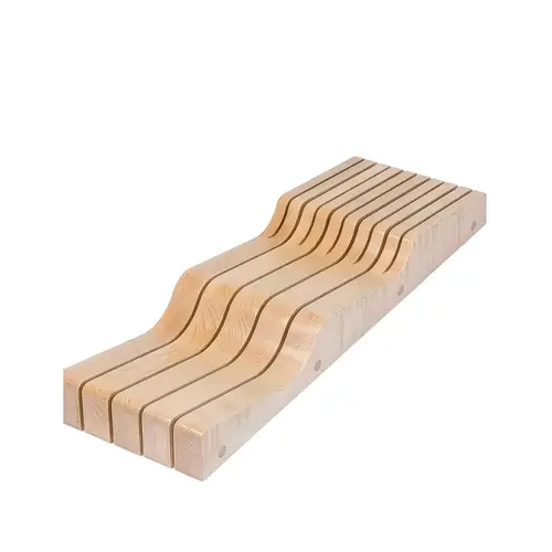 Knife Block, Wave, Maple, Prefinished 149 x 429 x 54 mm WKB55PF 5 7/8" Century Series, 149 mm (5 7/8") width Prefinished