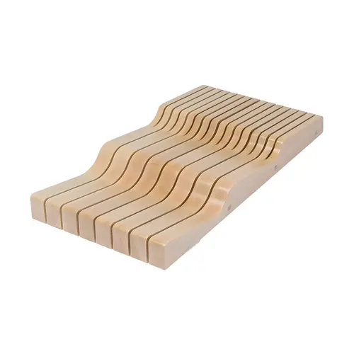 Knife Block, Wave, Maple, Prefinished 238 x 429 x 54 mm WKB90PF 9 3/8" Century Series, 238 mm (9 3/8") width Prefinished