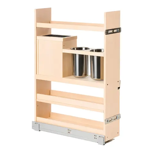 Base Pull-Out Canister Organizer, Solid Maple 2 canister/knife block 5 7/8" Century Signature Series, 149 mm (5 7/8") width; 2 canister/knife block Prefinished