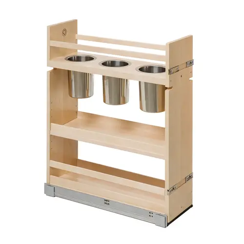 Base Organizer, Cascade Collection 3 canisters 5 7/8" Baltic Birch, Prefinished, 5 7/8" width Prefinished