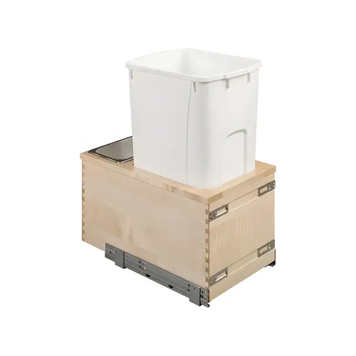 Single Waste Bin, Solid Maple, Bottom Mount 50 qt 23 5/8" SIGBM11PF-50 11 7/8" Century Signature Series, 50 qt, white