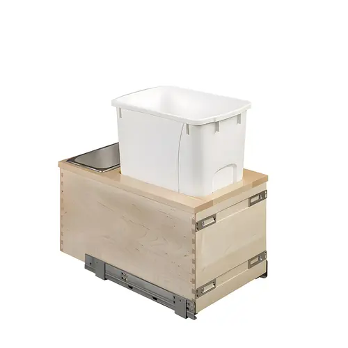 Single Waste Bin, Solid Maple, Bottom Mount 34 qt 19 5/8" SIGBM11PF 11 7/8" Century Signature Series, 34 qt, white