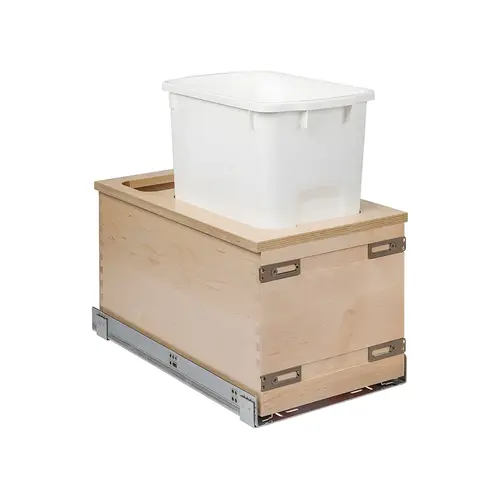 Single Waste Bin, Baltic Birch, Bottom Mount 50 qt 11 7/8" 23 5/8" EDGBM11PF-N-50 Century Edge Series, 50 qts Bin: White