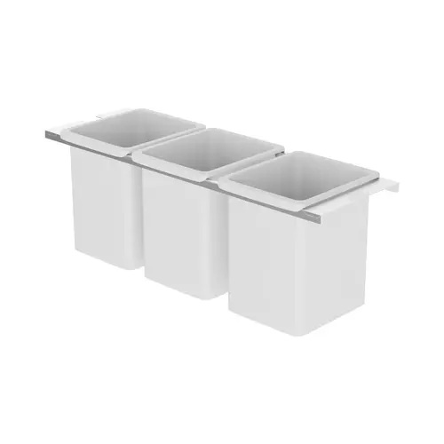 Base Pull-Out Utility Kit, Dispensa 3 storage boxes 4 1/2" 4 1/2" width, silver Silver/white