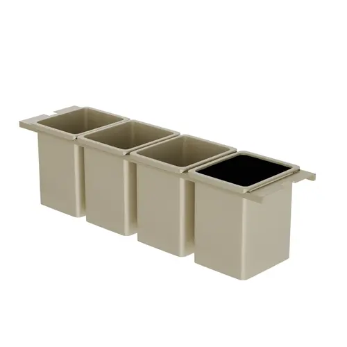 Base Pull-Out Utility Kit, Dispensa 4 storage boxes, 1 knife block 6" 6" width, champagne Champagne
