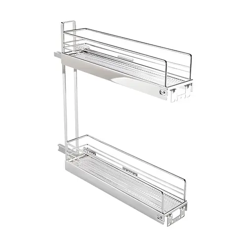 Base Pull-Out, 2-Tier, 90 degree Chrome, steel, 26.4 lbs (12 kg) load capacity Chrome