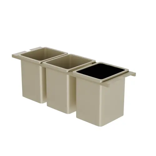 Base Pull-Out Utility Kit, Dispensa 3 storage boxes, 1 knife block 4 1/2" 4 1/2" width, champagne Champagne