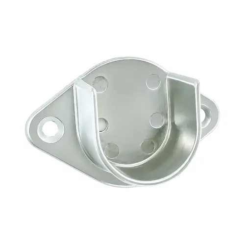 Open Flange, Zinc Material, 1" Flange Height, 1-1/16" Tubing Width, 2 Holes, Dull Chrome Finish