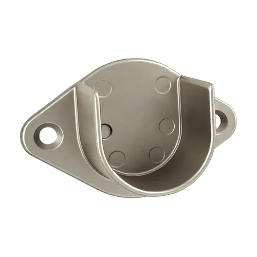 Open Flange, Zinc Material, 1" Flange Height, 1-1/16" Tubing Width, 2 Holes, Satin Nickel Finish