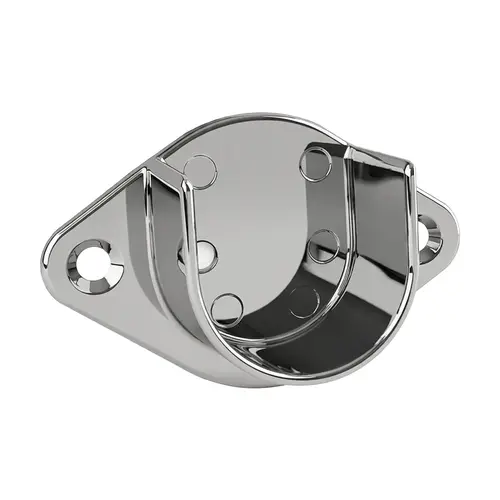 Open Flange, Zinc Material, 1" Flange Height, 1-1/16" Tubing Width, 2 Holes, Polished Chrome Finish