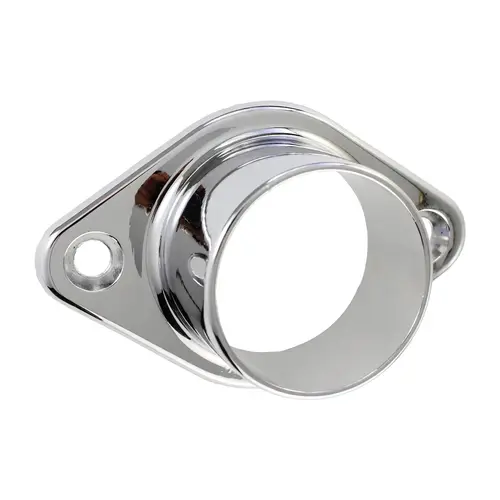 Oval Closed Flange, Zinc Material, 1" and 1-1/16" Tubing Diameter, 2-5/8" Overall Width, Polished Chrome Finish