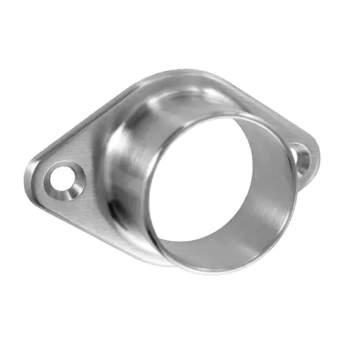 Oval Closed Flange, Stainless Steel Material, 1" and 1-1/16" Tubing Diameter, 2-5/8" Overall Width, Stainless Steel Finish