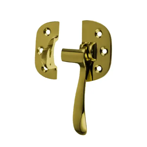Ice Box Door Latch, Brass Material, 3/8" Offset, Right Handling, Cabinetry Hardware For Ice Box Doors, Polished Brass Finish