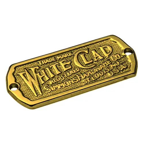 Ice Box Plate, Brass Material, 3-1/2" Width, 1-1/2" Height, 1/8" Thickness, Polished Brass Finish