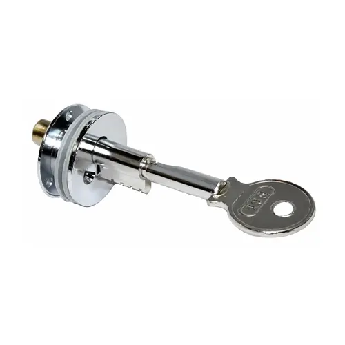 Sliding Door Lock, Metal Material, For 1/4" Glass Thickness, 5/8" Required Diameter Hole, Sliding Glass Door Hardware, Bright Chrome Finish ?lear