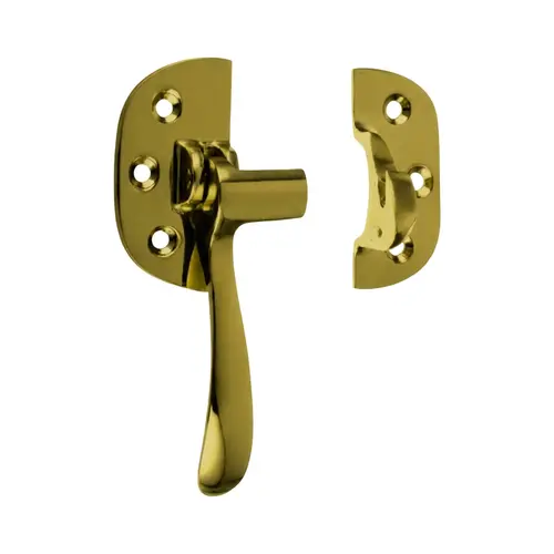 Ice Box Door Latch, Brass Material, 3/8" Offset, Left Handling, Cabinetry Hardware, Traditional Style, Polished Brass Finish